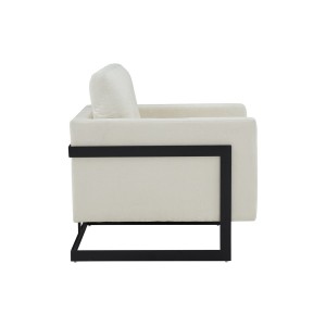 Modrest Prince - Silla decorativa de tela contemporánea color crema + negro