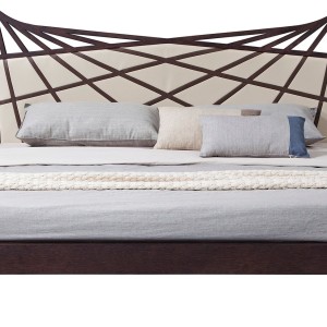 Recámara Modrest Prism moderna de cuero regenerado marrón y beige