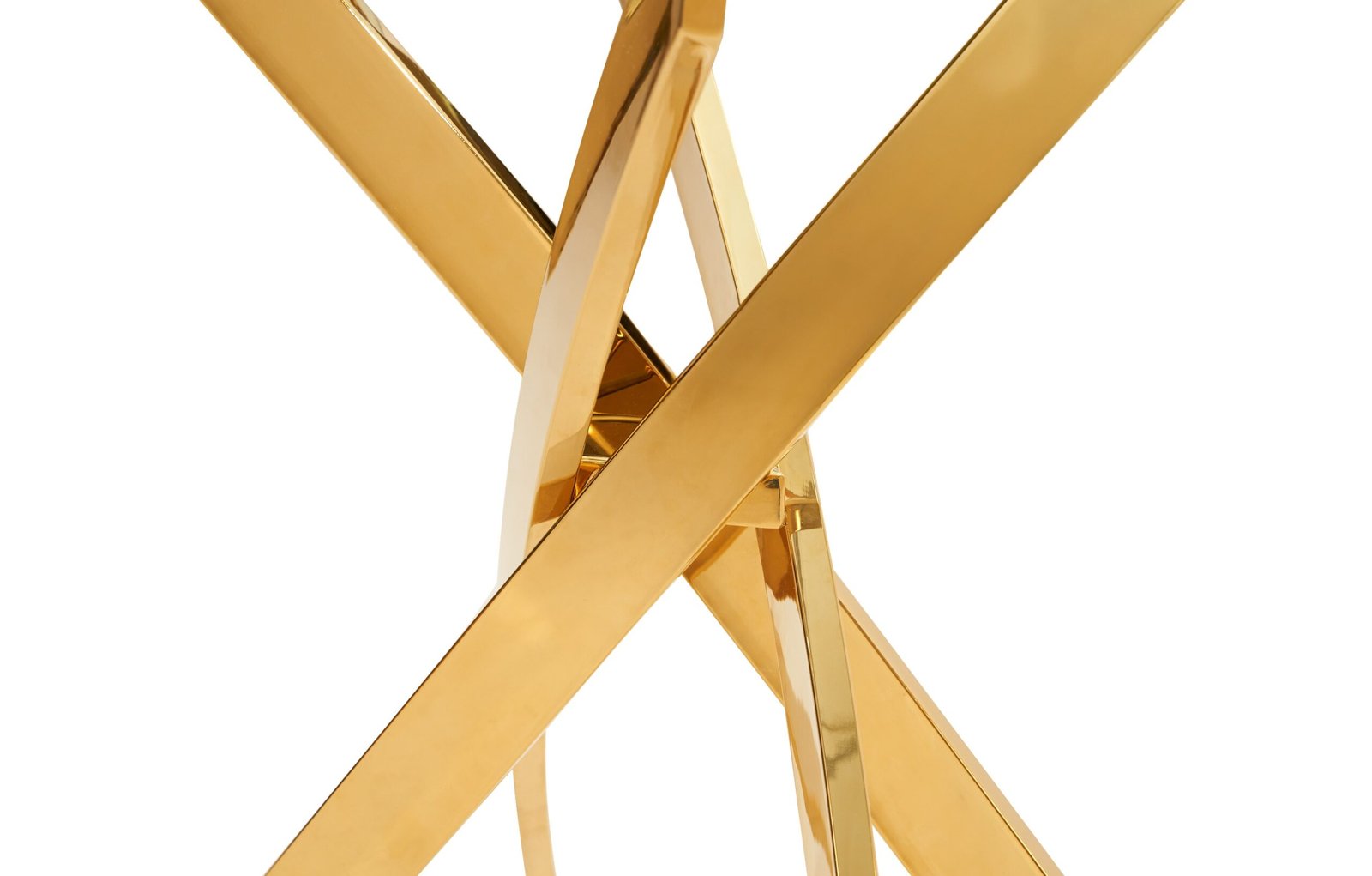 Mesa consola Modrest Pyrite moderna de vidrio y oro - Image 2