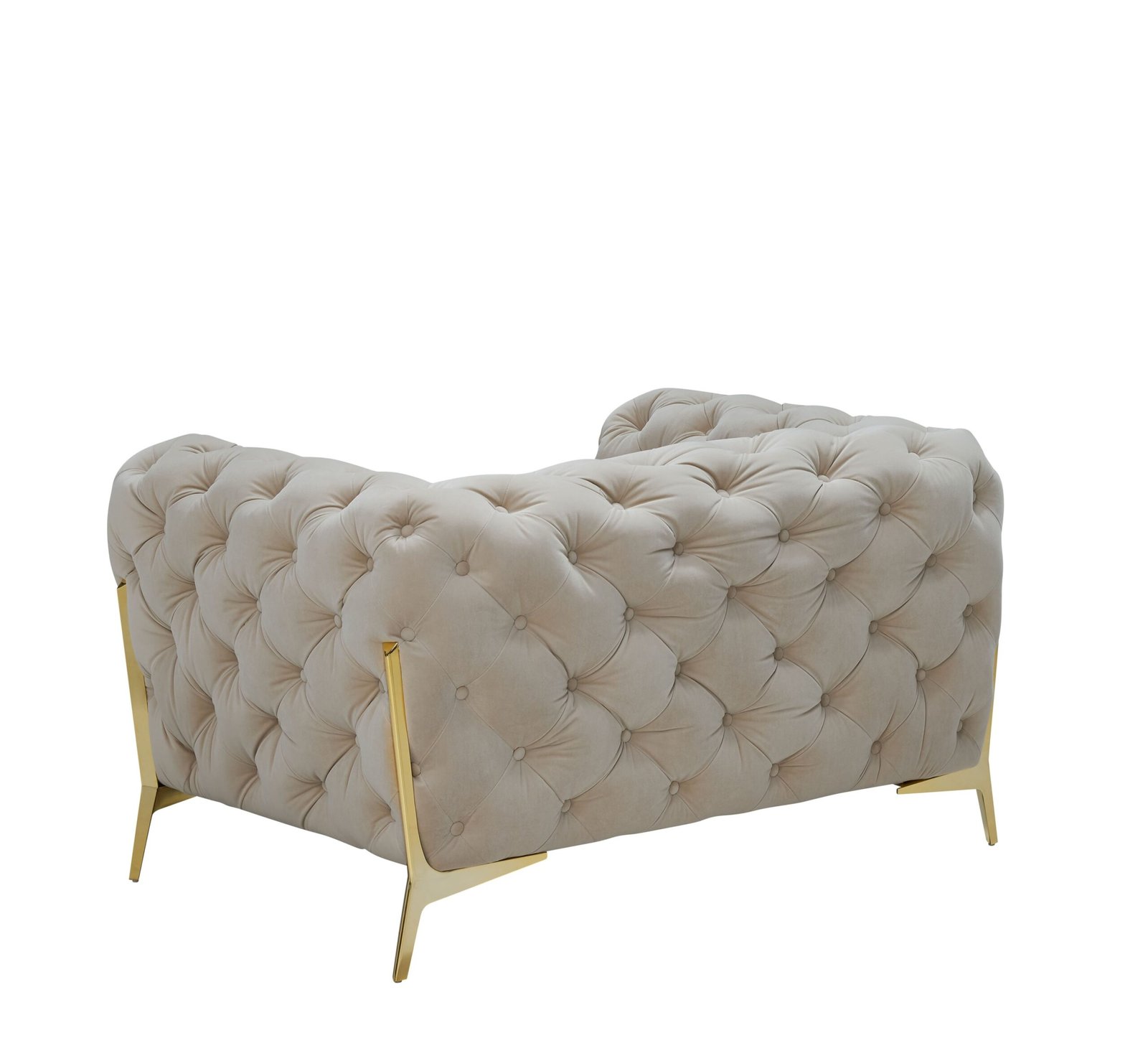 Divani Casa Quincey - Silla transicional de terciopelo beige - Image 2