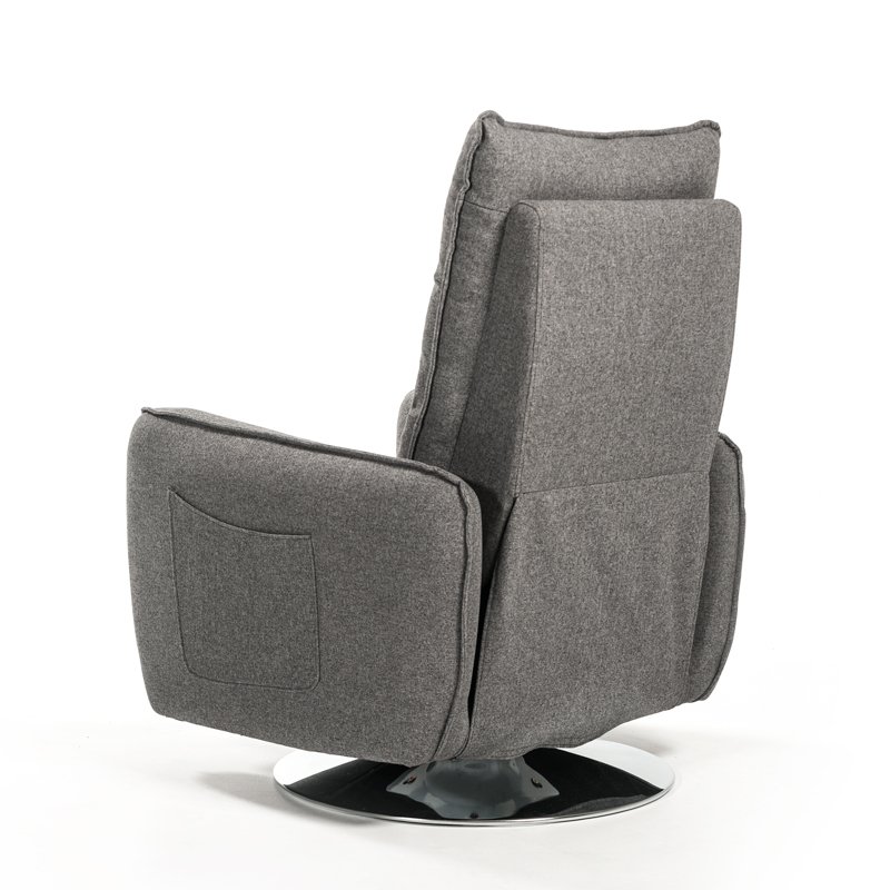 Silla reclinable moderna de tela gris Divani Casa Fairfax - Image 4