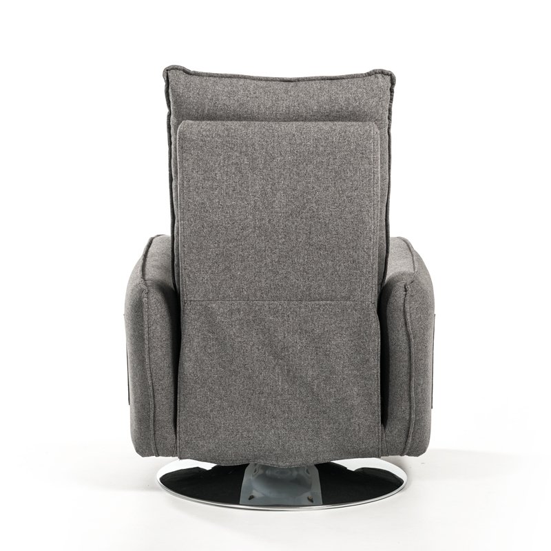 Silla reclinable moderna de tela gris Divani Casa Fairfax - Image 5