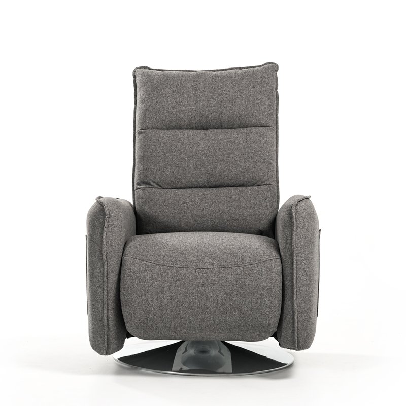 Silla reclinable moderna de tela gris Divani Casa Fairfax - Image 2
