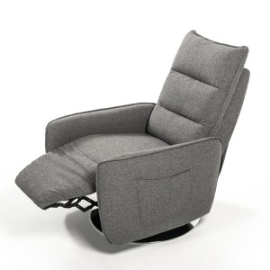 Silla reclinable moderna de tela gris Divani Casa Fairfax