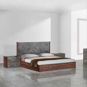 Cómoda moderna Nova Domus Rado de nogal y estuco