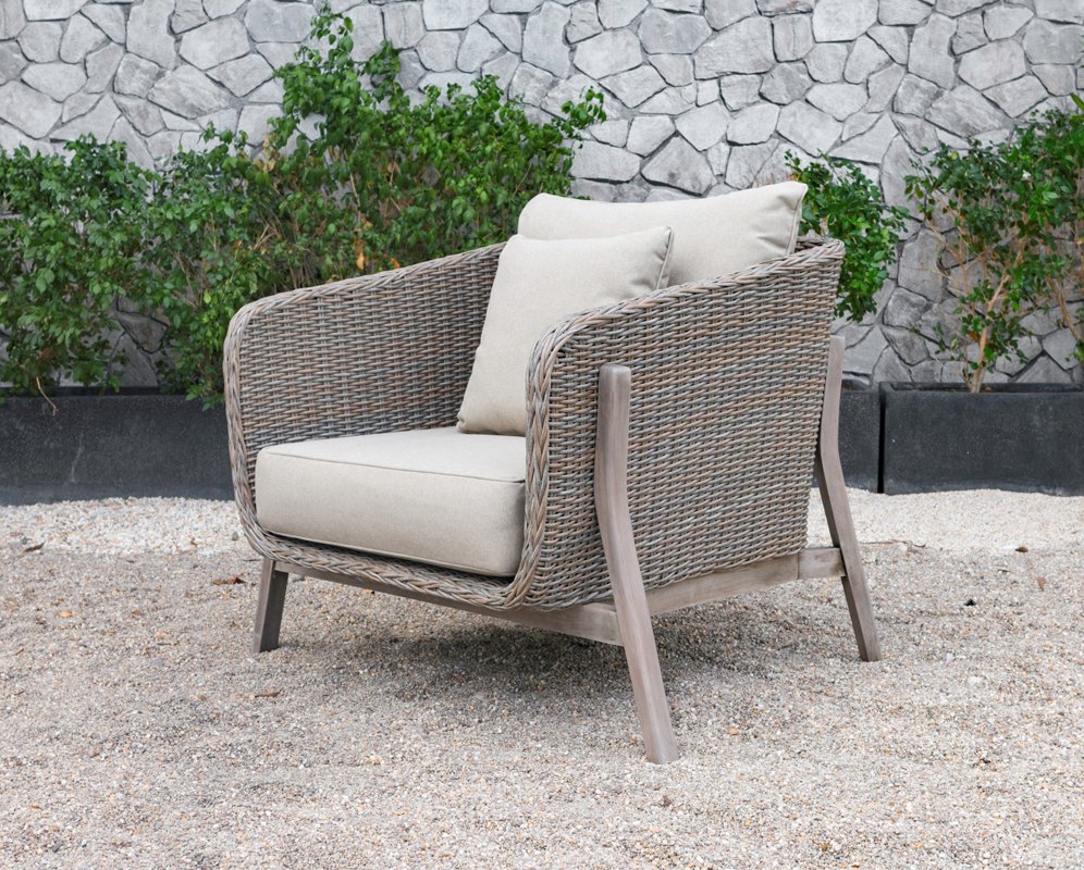 Conjunto de sofás de mimbre beige para exterior Renava Carillo - Image 5