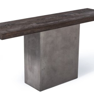 Mesa consola Modrest Renzo moderna de roble y hormigón