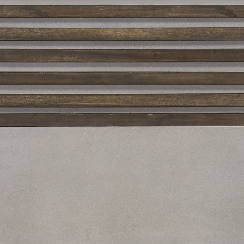 Mesa de centro rectangular moderna de hormigón y acacia Modrest Delaware - Image 5