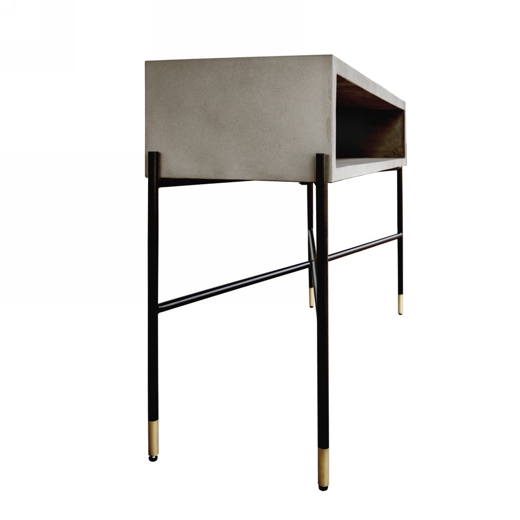 Mesa consola moderna Modrest Walker de hormigón y metal - Image 3