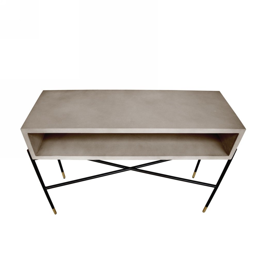 Mesa consola moderna Modrest Walker de hormigón y metal