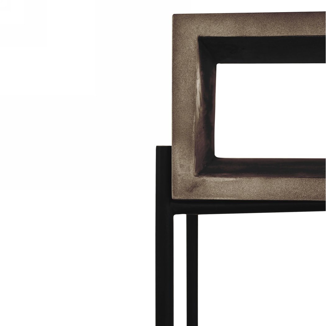 Mesa consola moderna Modrest Walker de hormigón y metal - Image 4