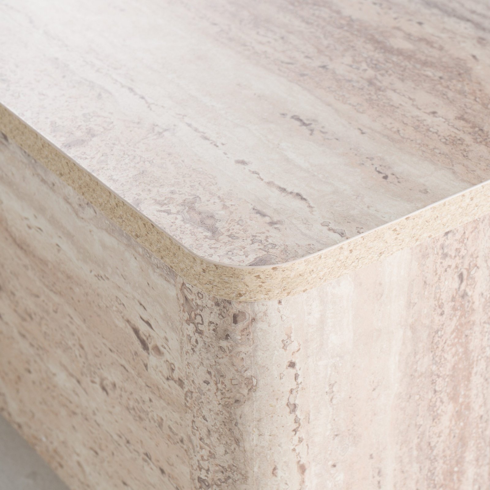 Nova Domus Roma - Mesa de centro rectangular moderna de imitación travertino - Image 5