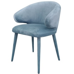 Modrest Salem - Silla de comedor moderna de tela gris azul