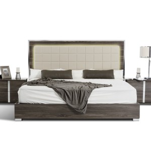 Mesita de noche gris moderna Modrest San Marino