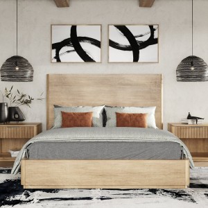 Nova Domus Santa Monica - Juego de recámara moderno de roble natural