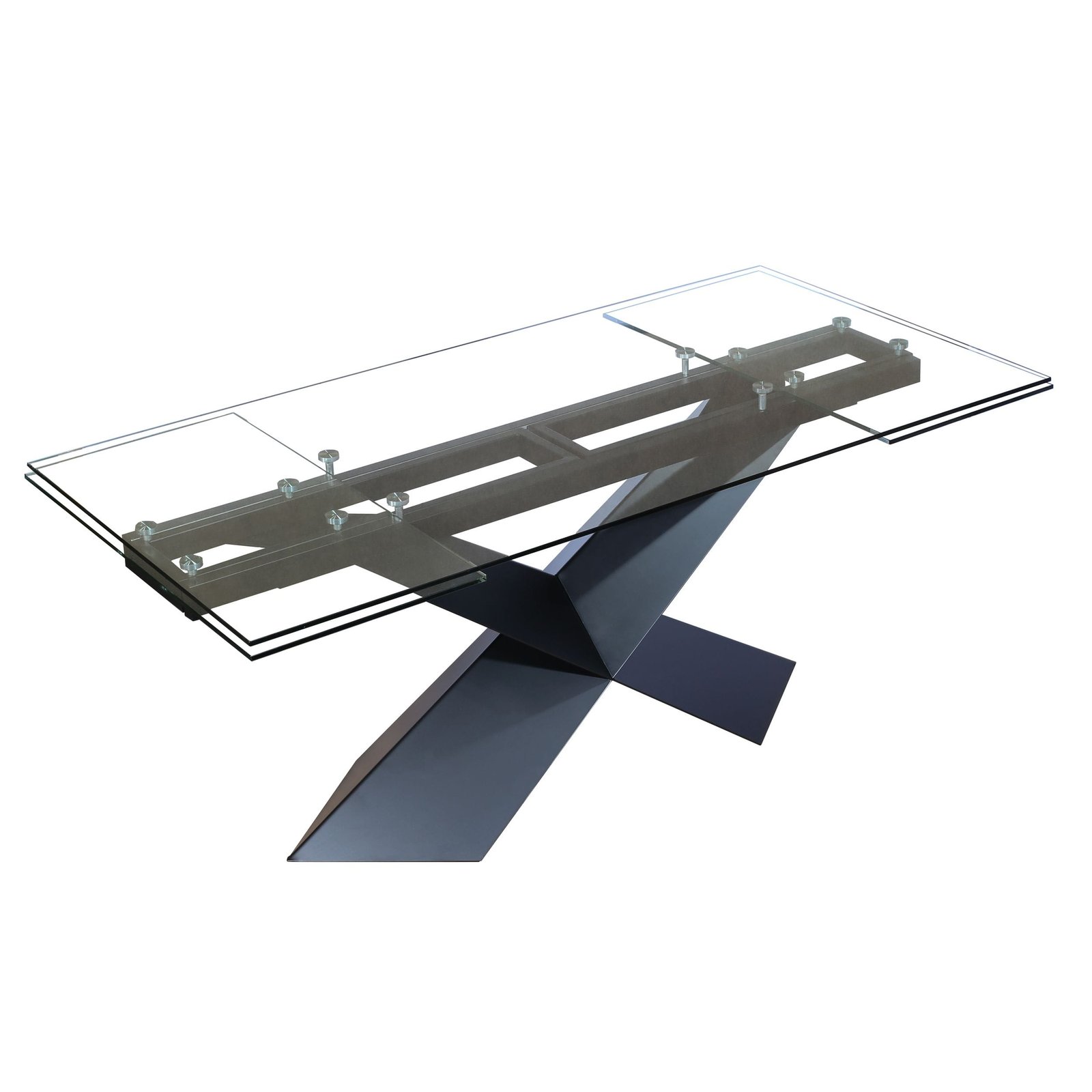 Modrest Scott - Mesa de comedor moderna extensible de cristal
