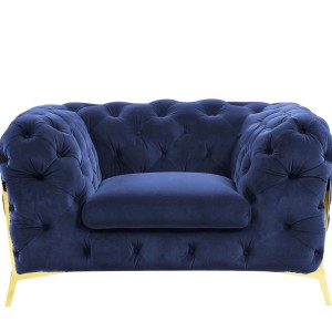 Divani Casa Sheila - Silla transicional de tela azul oscuro