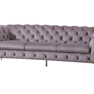 Divani Casa Sheila - Sofá transicional de tela plateada