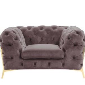 Divani Casa Sheila - Silla transicional de tela plateada