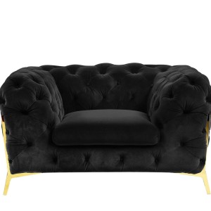 Divani Casa Sheila - Silla transicional de tela negra