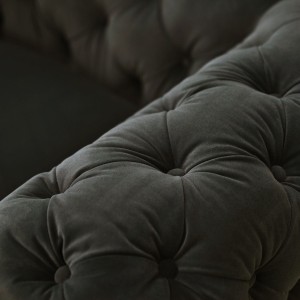 Divani Casa Sheila - Sofá de dos plazas moderno de tela gris oscuro