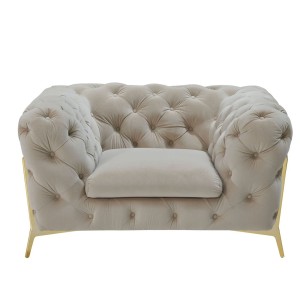 Divani Casa Sheila - Silla transicional de tela beige