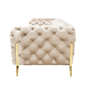 Divani Casa Sheila - Sofá de dos plazas de tela beige claro transicional