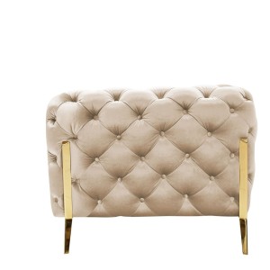 Divani Casa Sheila - Silla transicional de tela beige claro