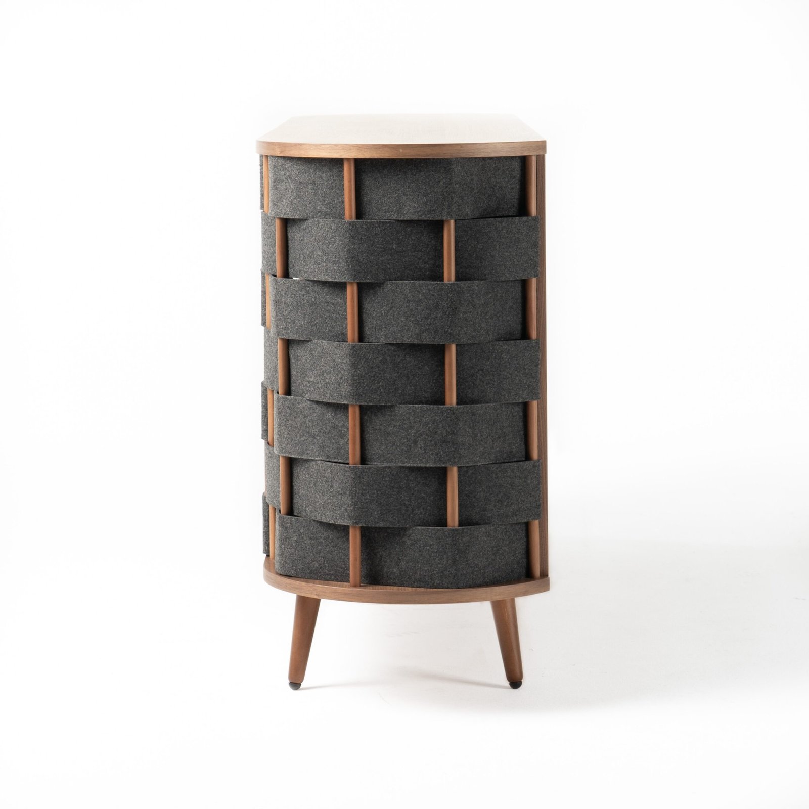 Modrest Sheridan - Tela gris moderna de mediados de siglo + buffet de nogal - Image 4