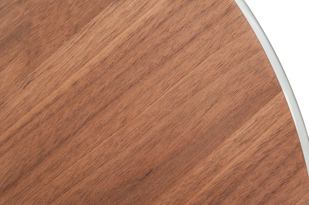 Mesa de centro moderna Modrest Silvia de nogal y acero inoxidable