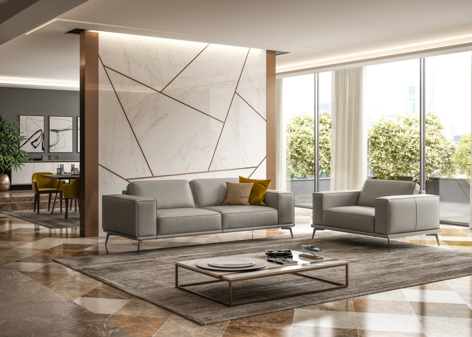 Lamod Italia Soho - Sillón contemporáneo gris claro