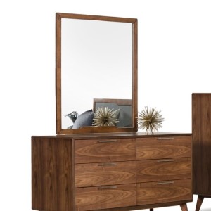 Espejo Nova Domus Soria Mid-Century de nogal