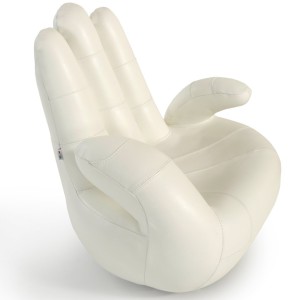 Lamod Italia Sosia Silla moderna de cuero blanco con acento manual