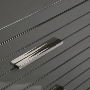 Modrest Splendor - Mesita de noche de listones gris brillante