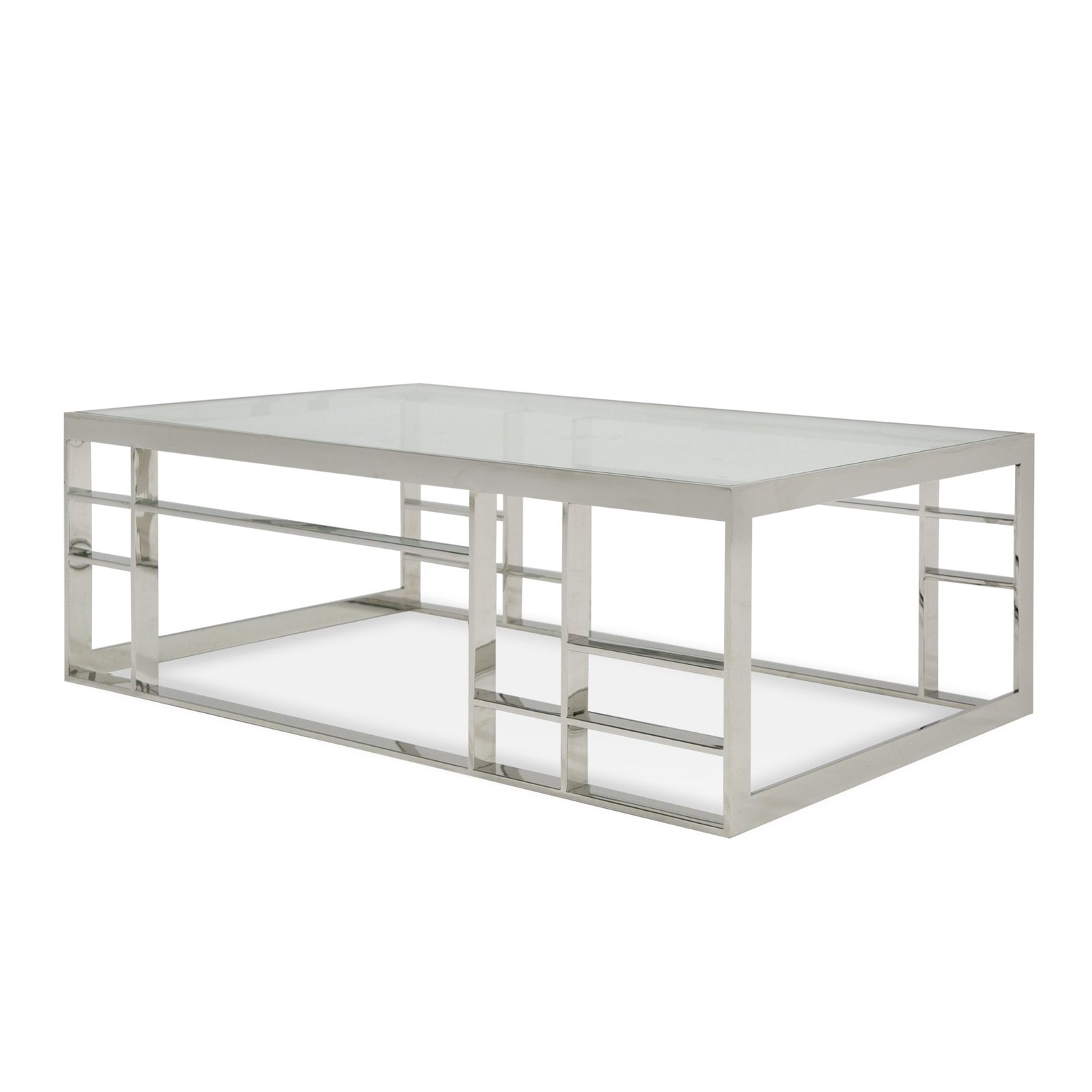 Modrest Stephen - Mesa de centro moderna de vidrio y acero inoxidable - Image 2