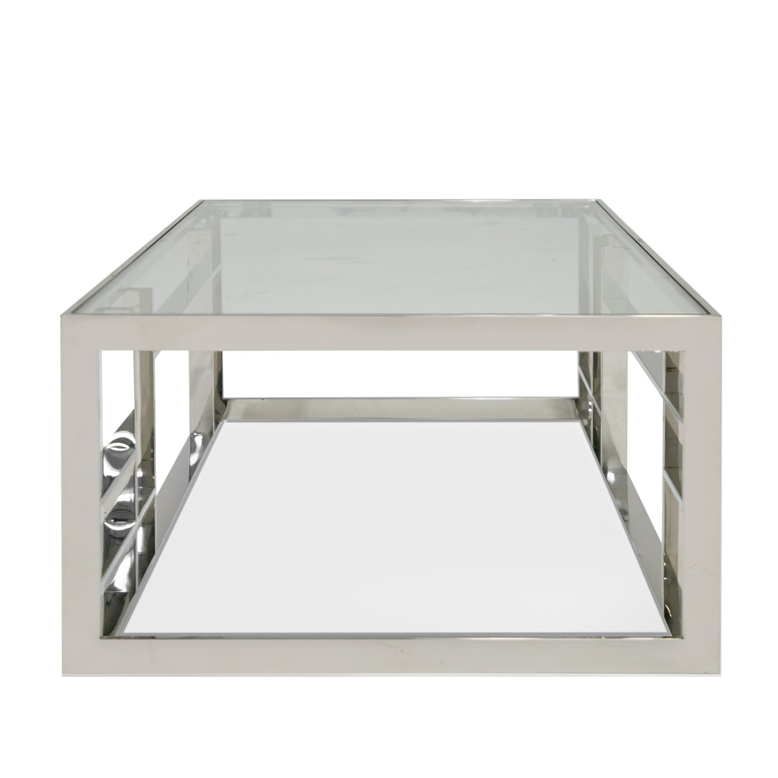 Modrest Stephen - Mesa de centro moderna de vidrio y acero inoxidable - Image 3
