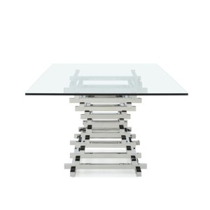 Mesa de comedor rectangular moderna de vidrio Modrest Crawford