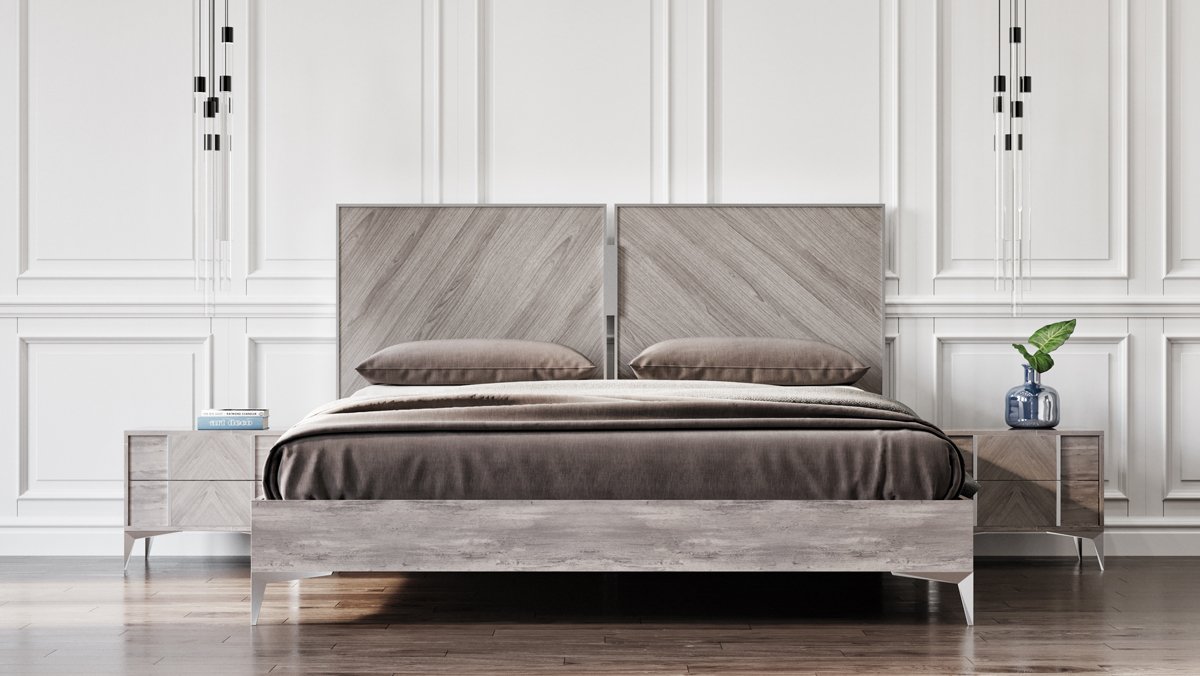 Mesita de noche gris moderna italiana Nova Domus Alexa