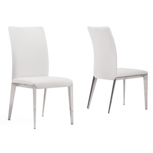 Taryn - Silla de comedor moderna blanca (juego de 2)