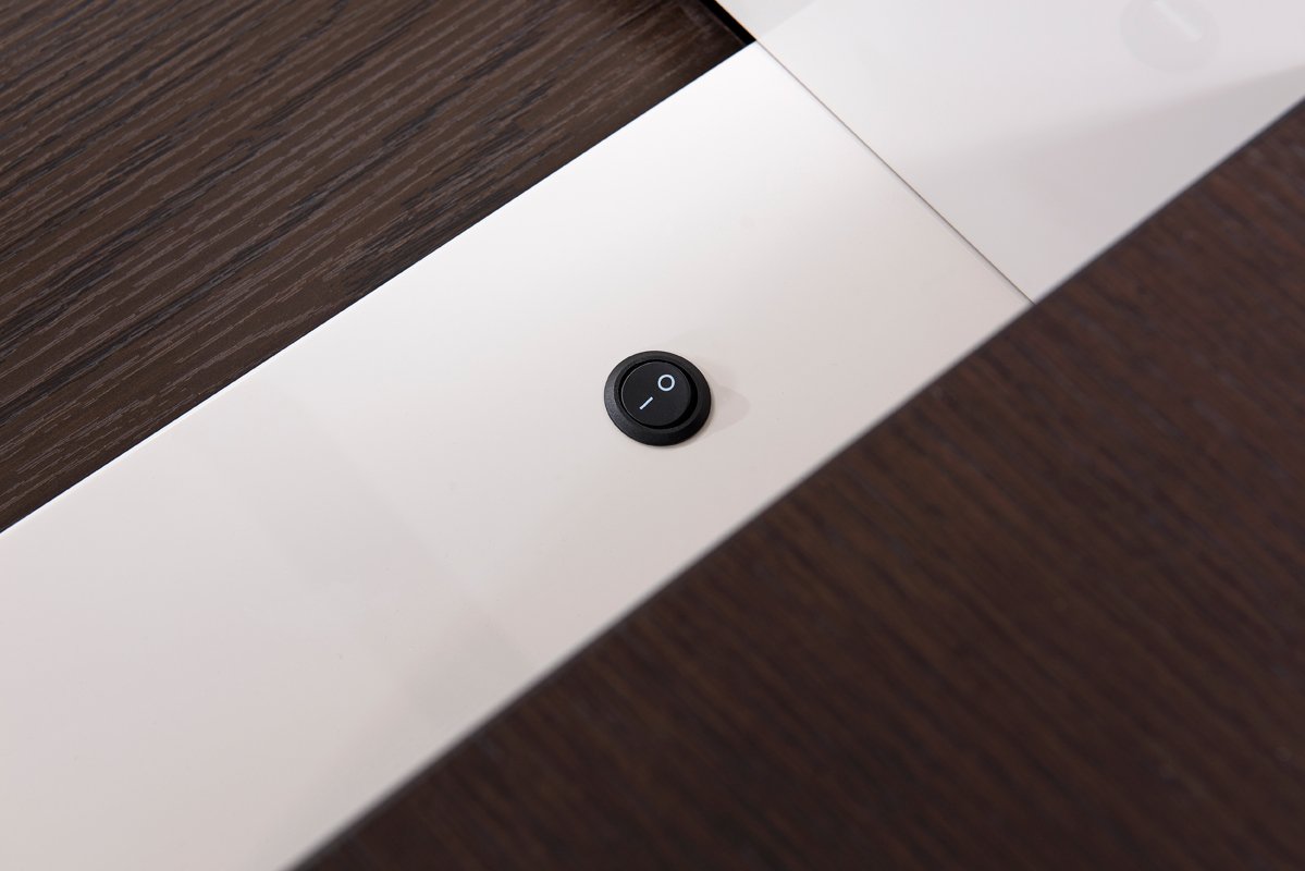 Recámara Modrest Torino contemporánea con plataforma de roble marrón y gris con luces - Image 3