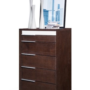 Cómoda Modrest Torino moderna de roble marrón y gris