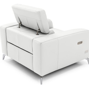 Lamod Italia Turin - Sillón reclinable italiano de cuero blanco