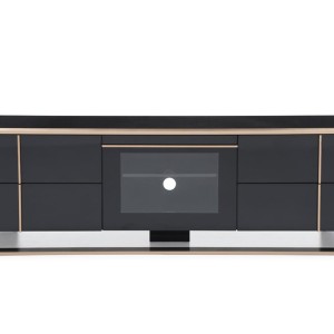 Mueble para TV Nova Domus Cartier moderno en negro y oro rosa