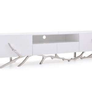 Mueble para TV Modrest Legend de 79" de ancho, moderno, color blanco