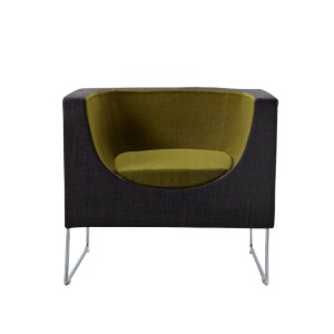 Silla decorativa Modrest Tulane Mid-Century en gris y verde