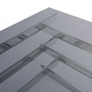 Modrest Upton - Mesa de centro moderna cuadrada de vidrio ahumado