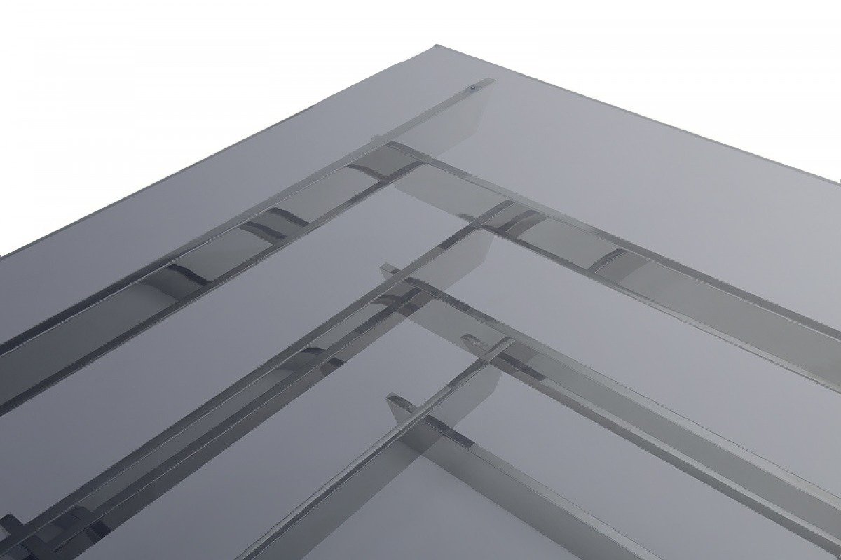 Modrest Upton - Mesa de centro moderna cuadrada de vidrio ahumado