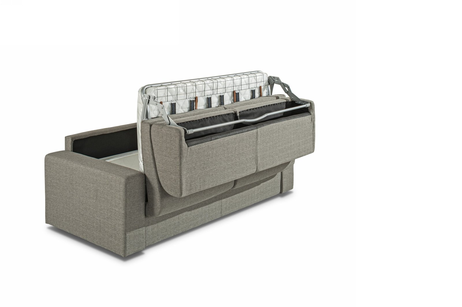 Modrest Made in Italy Urrita - Sofá cama moderno de tela gris con colchón tamaño completo - Image 4