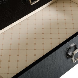 A&X Victoria Modern Cofre de cocodrilo negro