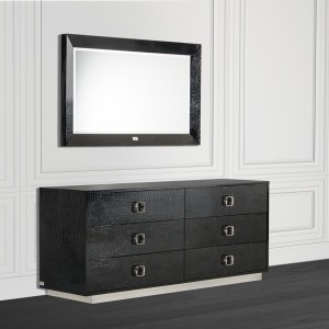 Cómoda moderna de cocodrilo negro Victoria de A&X